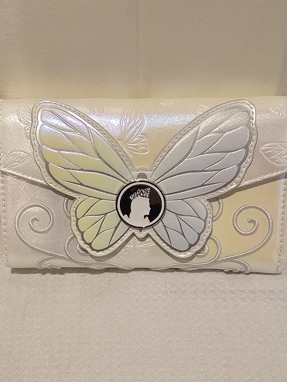 Loungefly Wicked: For Good Glinda Pearlescent White Butterfly Wallet